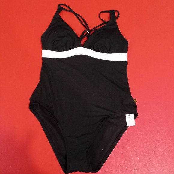 La Vie En Rose black & white one piece swim suit size XS NWT - Picture 1 of 6